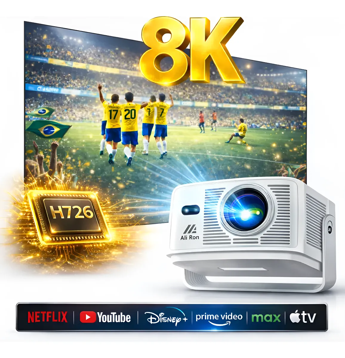 Projetor Smart Aliron HY350 Max Android 14 1080p Nativo