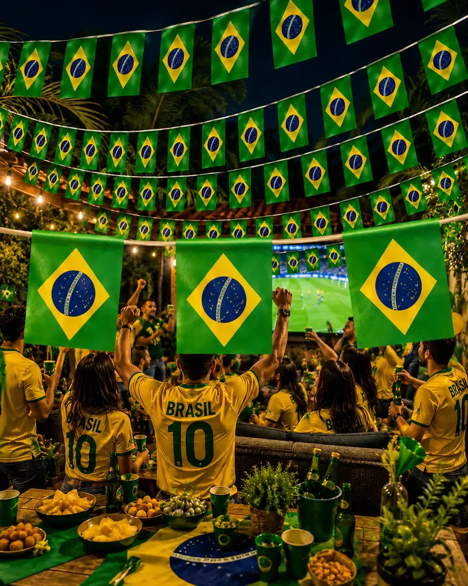 Bandeirinha Brasil Varal 10 Metros - Decoração para Festas e Eventos