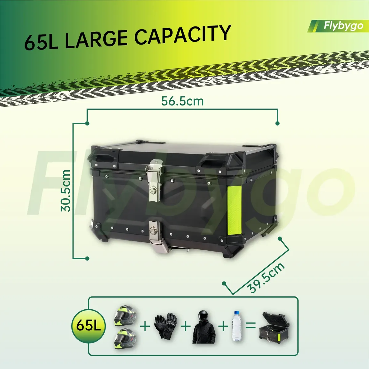 Flybygo Baú Bauleto 65 Litros Alumínio Base Universal para Motos — foto 3