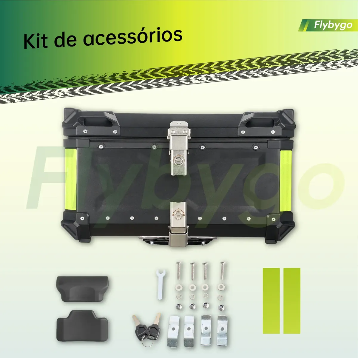 Flybygo Baú Bauleto 65 Litros Alumínio Base Universal para Motos — foto 2