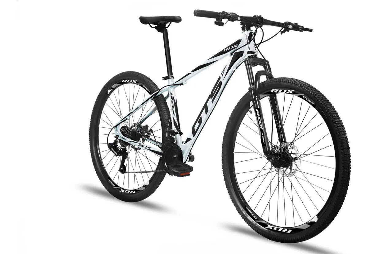 Bicicleta GTS FEEL RDX Aro 29 Alumínio 24v Freio a Disco Branco/Preto Tamanho 21