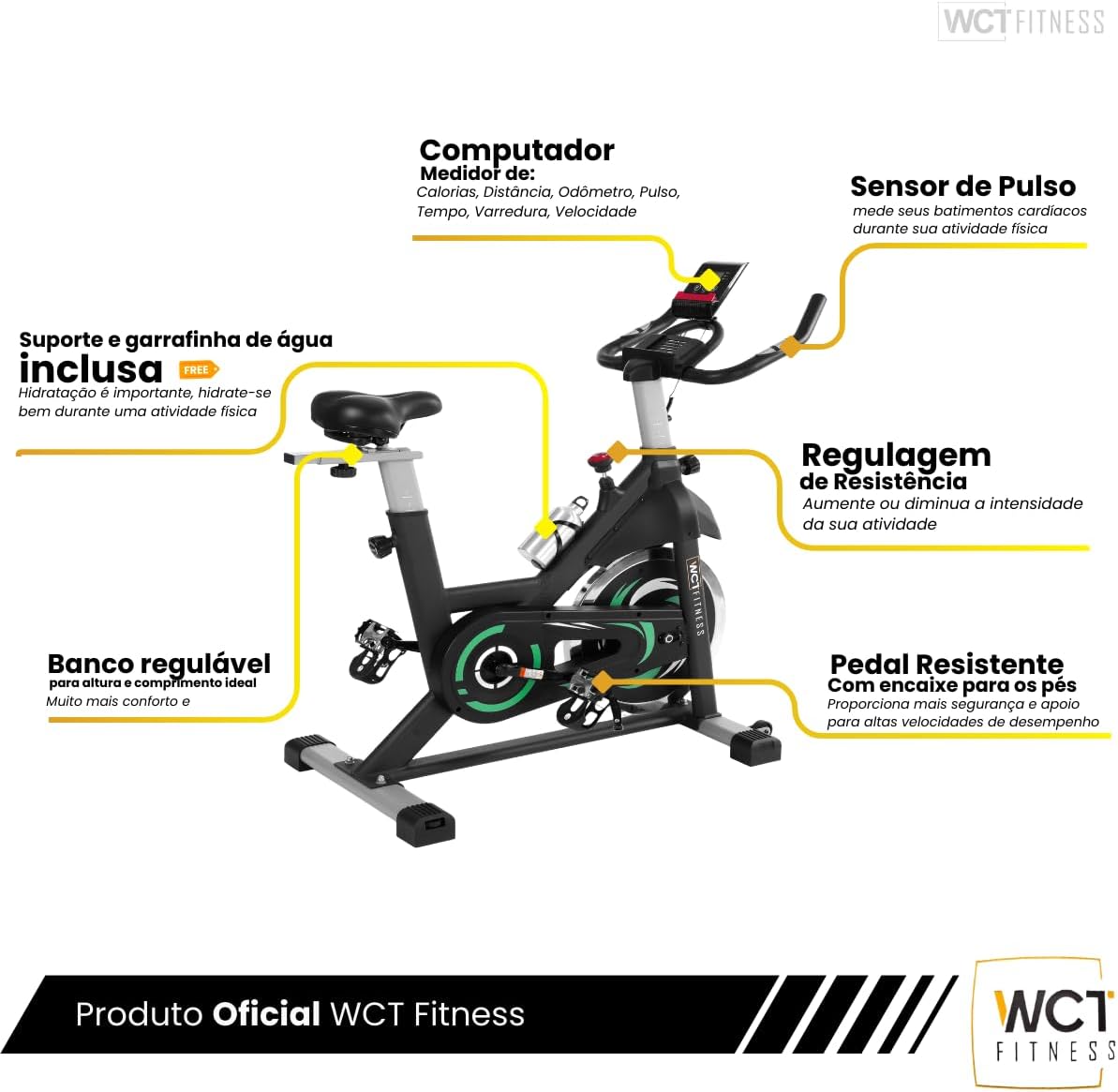 Bicicleta Ergométrica com Assento Ajustável e Monitor de Exercícios — foto 3