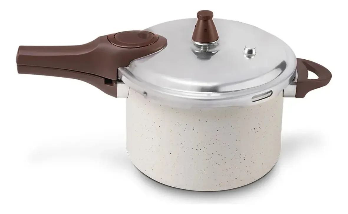 Brinox Pressure Panela de Pressão 4,2L Revestimento Cerâmico Indução Vanilla