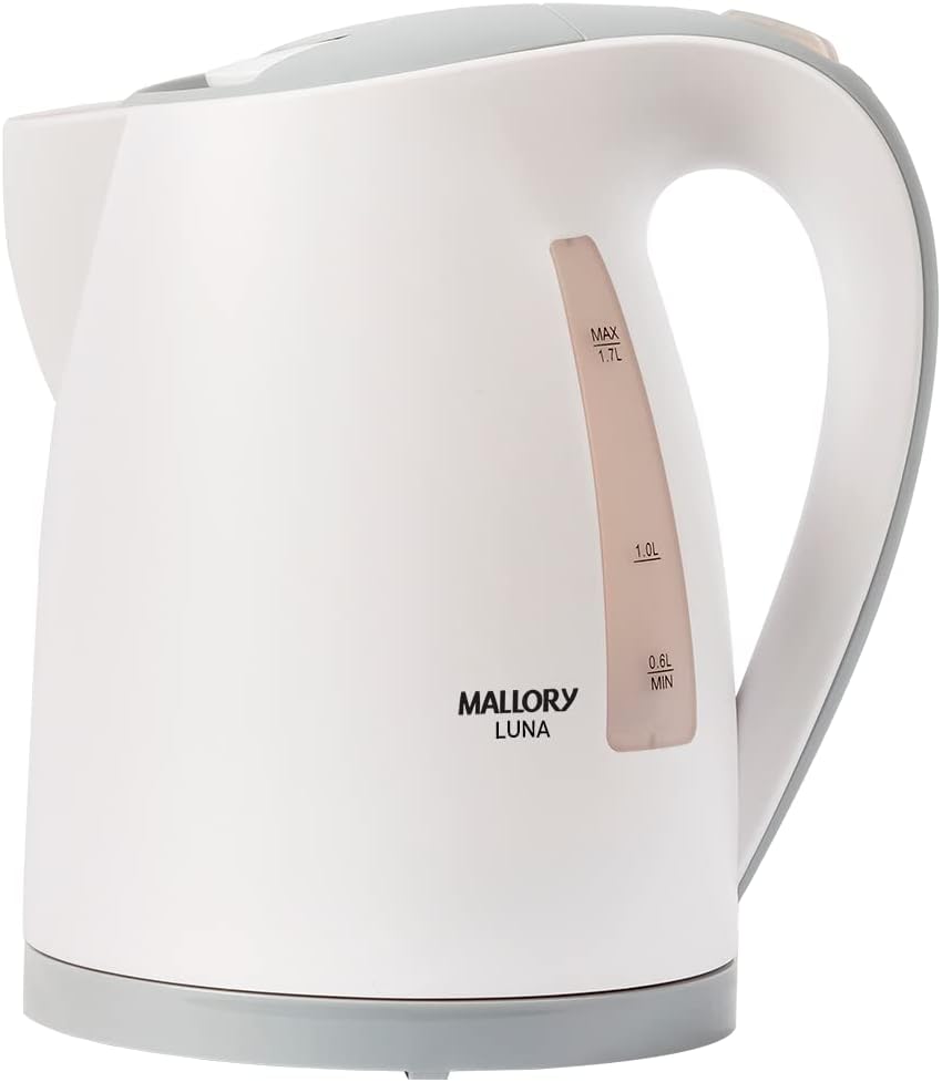 Chaleira Elétrica Mallory Luna 1,7L - Base Rotativa 360º, Desligamento Automático, 220V