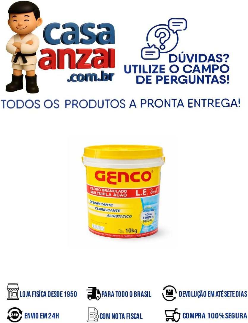 Cloro Genco L.E Mult 3x1 10kg - Tratamento de Água para Piscinas — foto 7