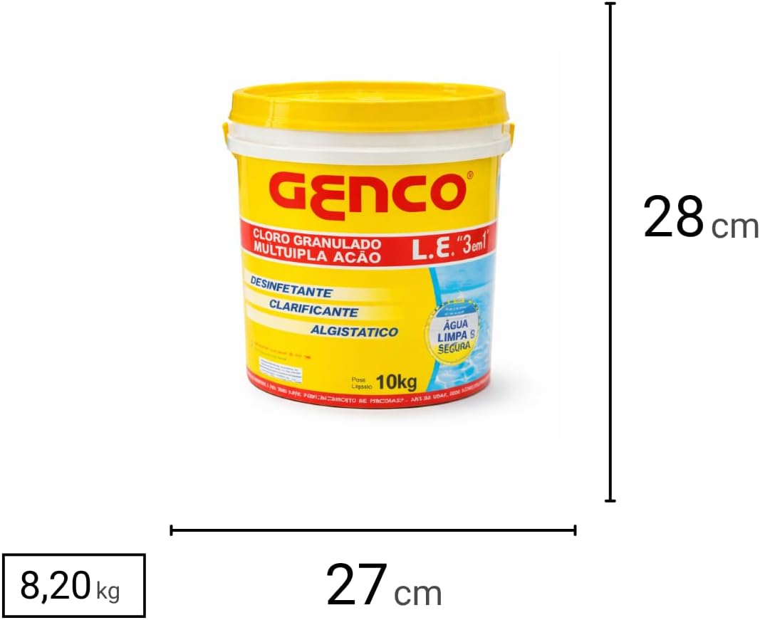 Cloro Genco L.E Mult 3x1 10kg - Tratamento de Água para Piscinas — foto 2