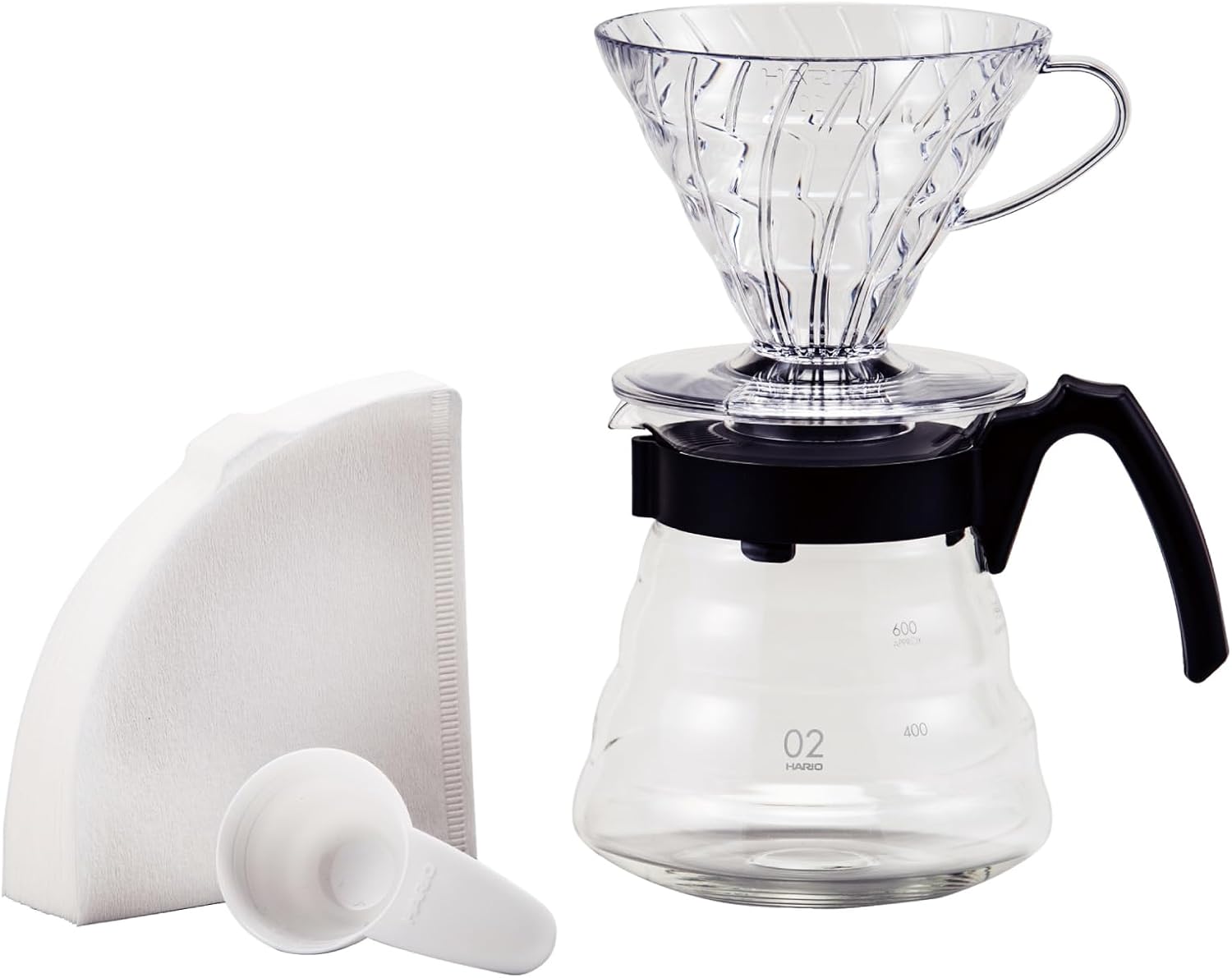 Kit V60 para Passar Café Craft Hario - 4 Xícaras - Transparente
