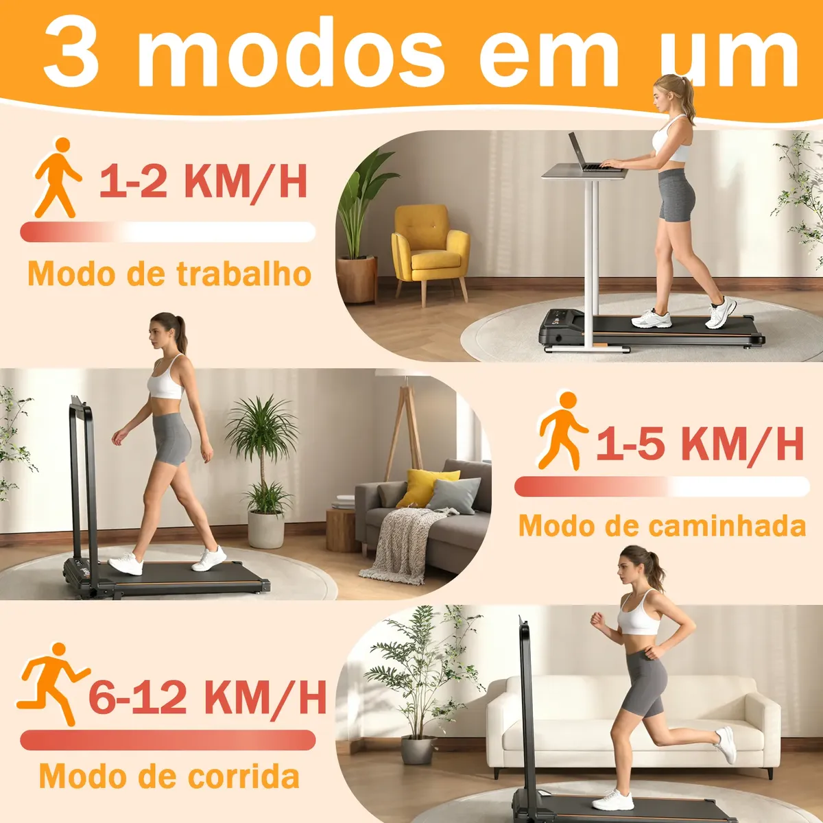 Esteira Elétrica Plana Romantic Crown Bluetooth Preta — foto 3