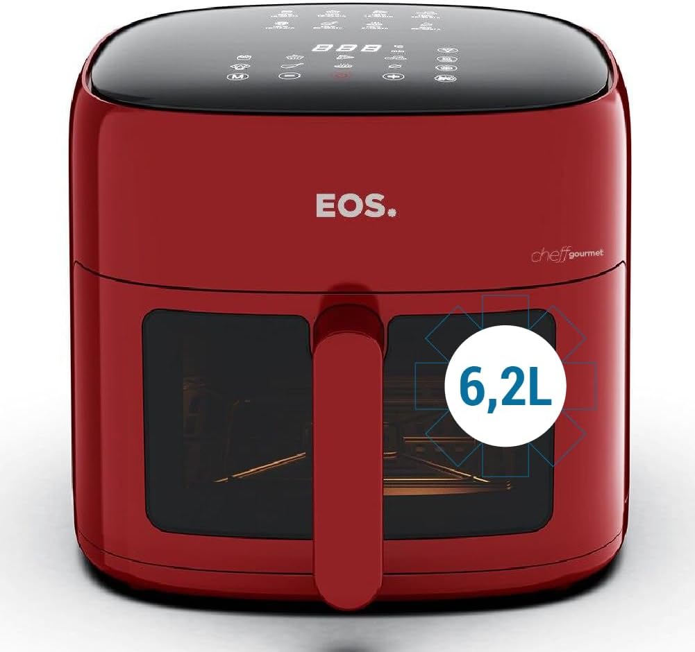 Fritadeira Sem Óleo Air Fryer Eos Chef Gourmet 6.2 Litros Digital Vermelho EAF60V 220V