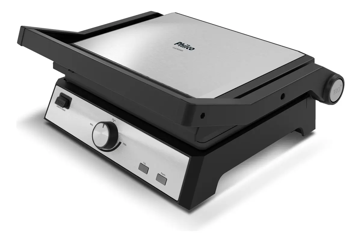 Philco Grill e Sanduicheira 2 em 1 Chapa com Abertura 180° PGR50A - Preto