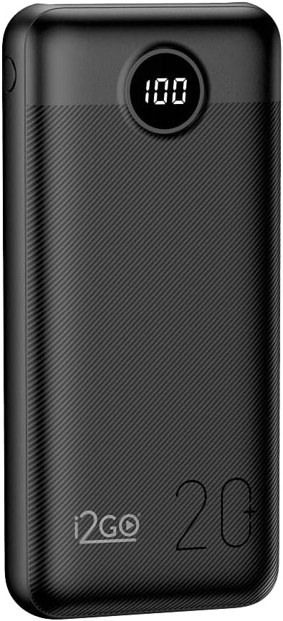 I2GO Power Bank Ultra Rápido 20000mAh com Power Delivery 20W - 2 Saídas USB + 1 USB-C - Preto