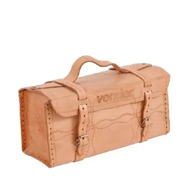 Maleta de Couro para Ferramentas 400 mm x 210 mm x 140 mm Marrom - Vonder