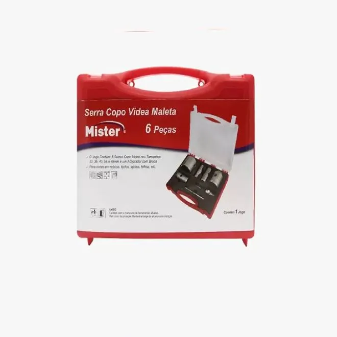 Serra Copo Vídea Maleta 6 Peças - MISTER