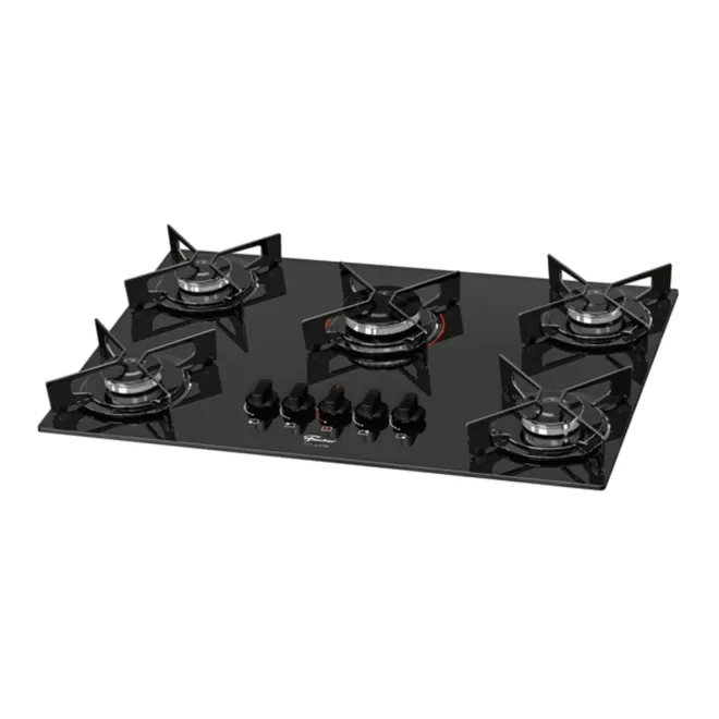 Cooktop 5 Bocas à Gás Fit Line com Mesa de Vidro - FISCHER