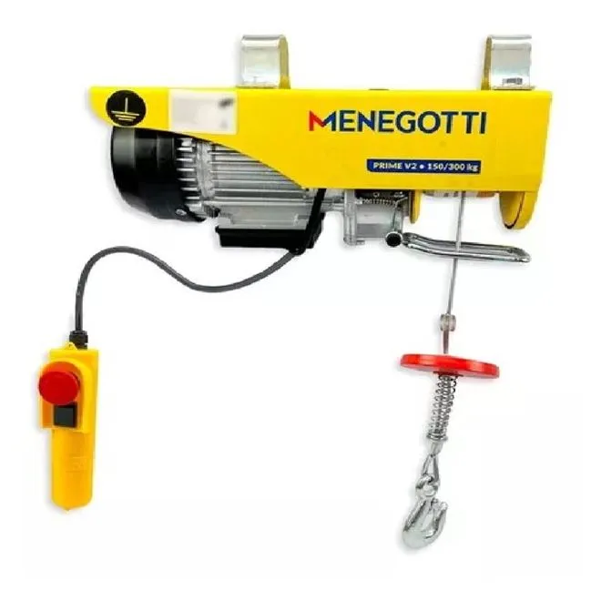 Guincho Elétrico Menegotti 150/300kg 220V - Talha de Coluna