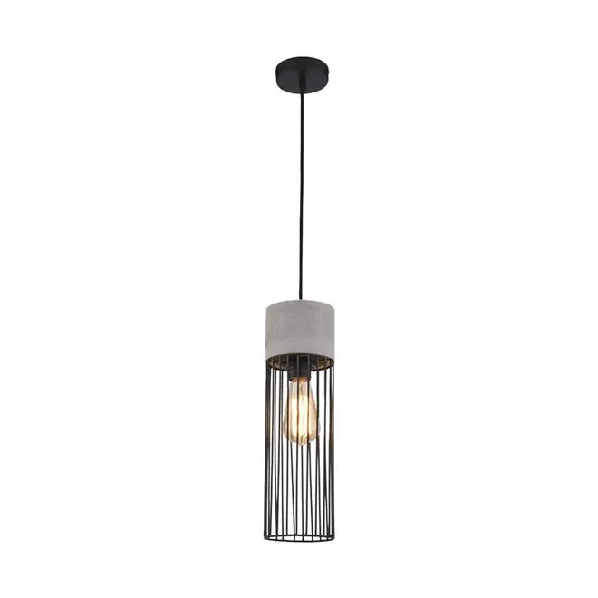 Luminária Pendente Strong 1xE27 Cinza e Preto - TASCHIBRA