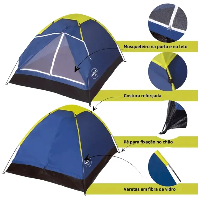 Barraca Camping Impermeável Iglu 2 Pessoas Mor — foto 4