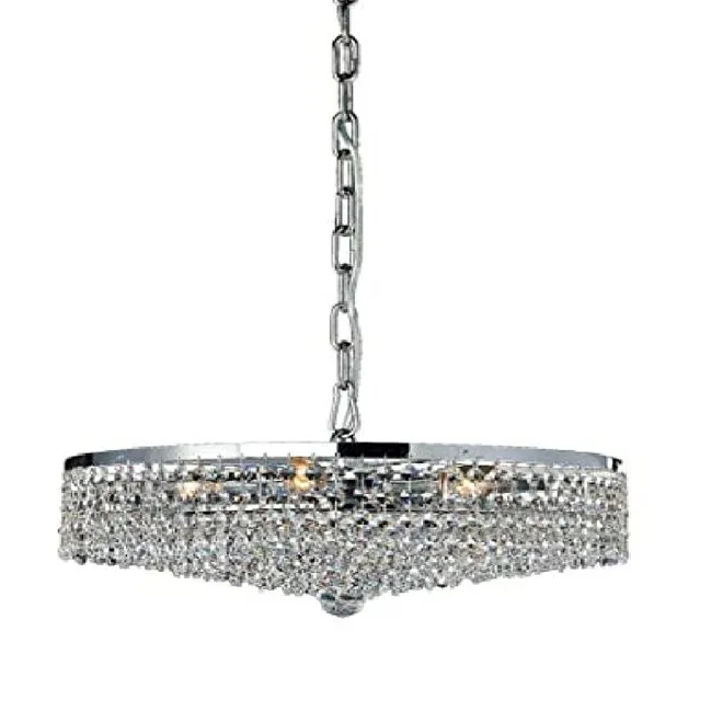Lustre Orleans Cromado e Transparente 50cm - BELLA