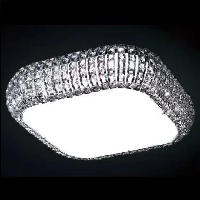 Luminária Plafon Bella Vienna 54cm x 54cm x 15cm - Cromado/Transparente
