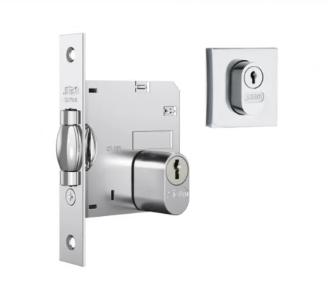 Fechadura STAM 1005 Trinco Rolete Roseta Quadrada Externa Cromado