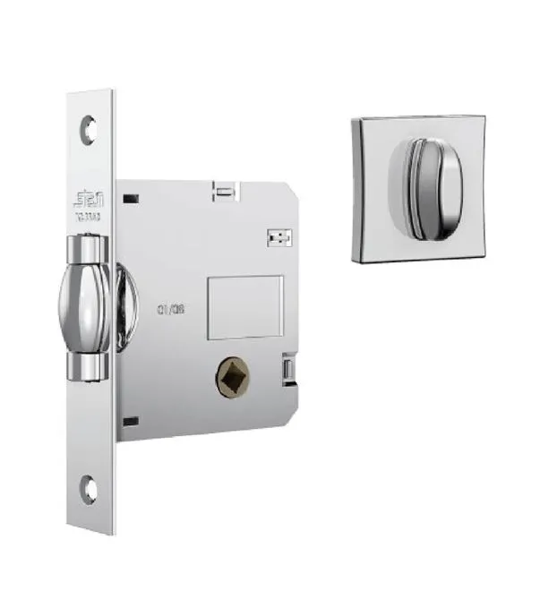 Fechadura Pivotante Cromada STAM 1025 para WC Roseta Quadrada