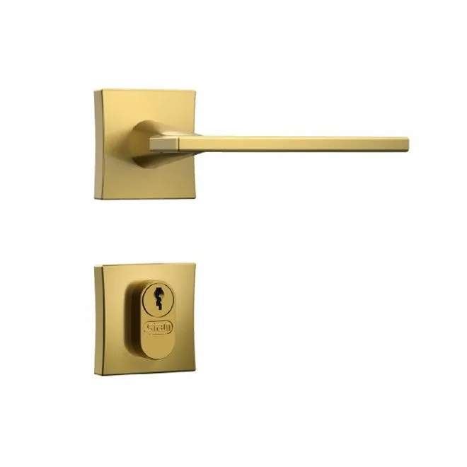 Fechadura STAM Classic 3000 Externa Roseta Quadrada Dourada 55mm