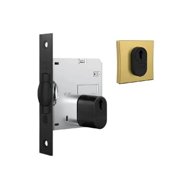 Fechadura Pivotante 1005R Externa Quadrada Dourada - STAM