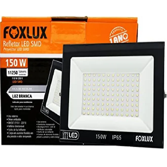 Refletor LED FOXLUX 150W 6500K Bivolt Preto — foto 4