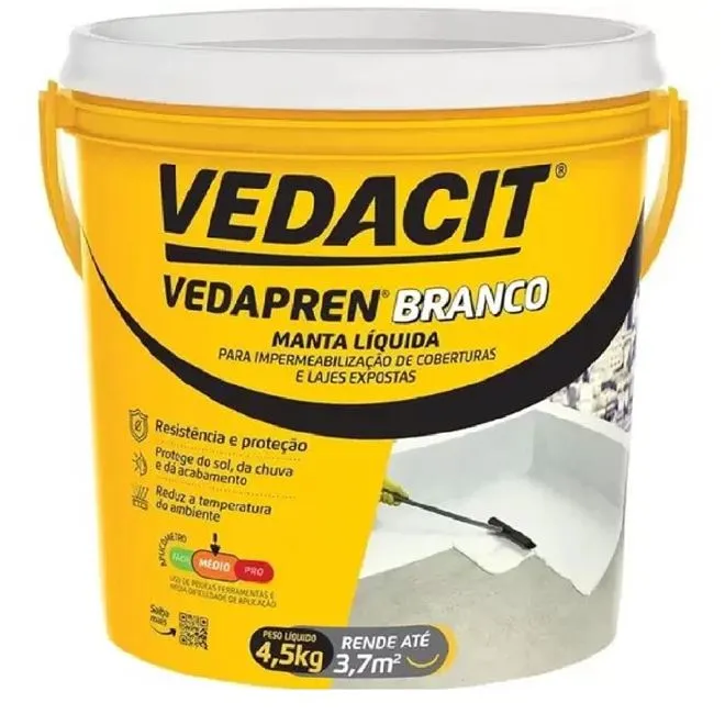 Manta Líquida Acrílica Vedapren Branco 4,5L - VEDACIT