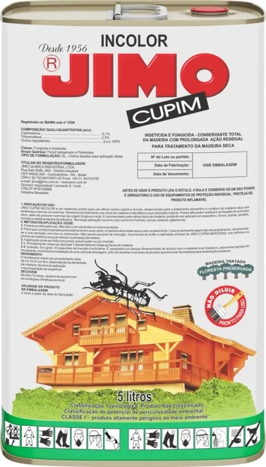 JIMO Cupim Inseticida 5L Marrom Escuro - Tratamento de Madeira — foto 5