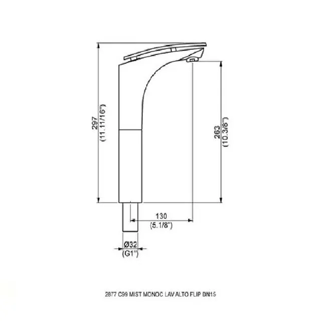 Misturador Monocomando Perflex Flip Cromado para Lavatório Alto