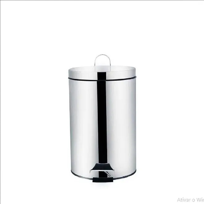 Lixeira inox pedal Ágata 12L - MOR