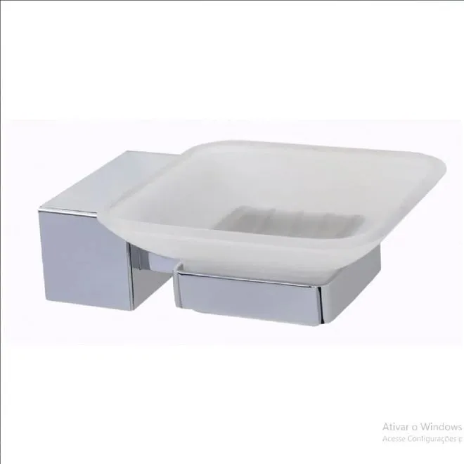 Saboneteira Cromada para Parede com Vidro Actual - PERFLEX