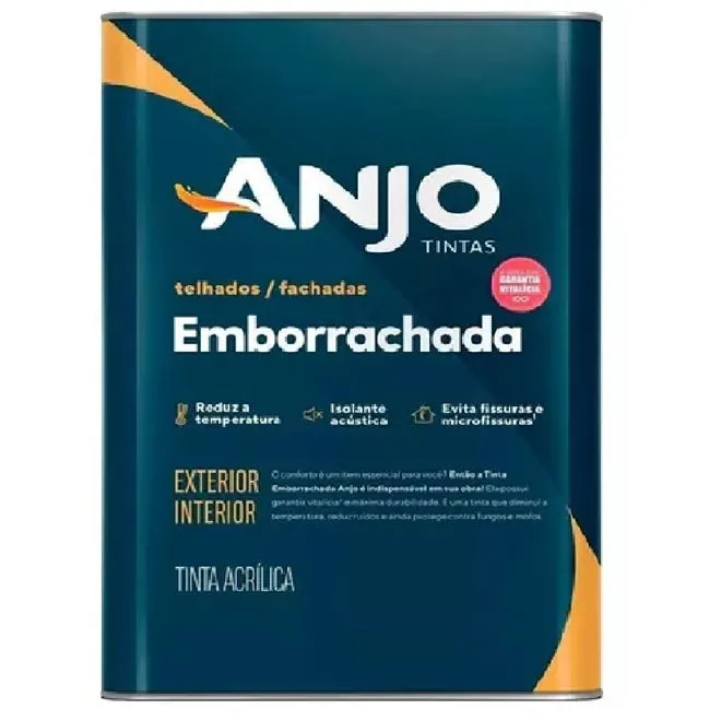 Tinta acrílica emborrachada acetinada 18L branca - ANJO