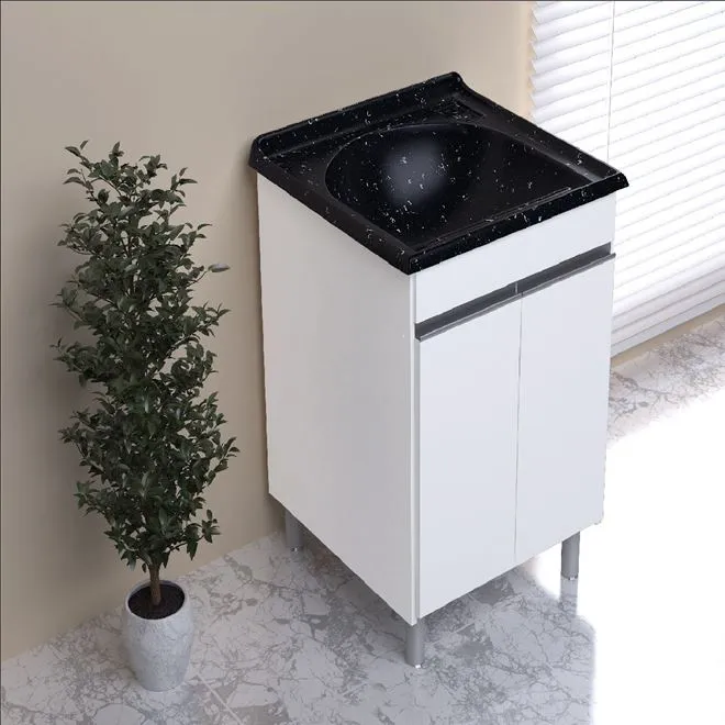 Kit Lavanderia Amélia com Tanque 60cm Preto - RORATO