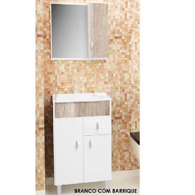 Gabinete de Banheiro Kit Tuon Branco com Barrica - SAO JOAO