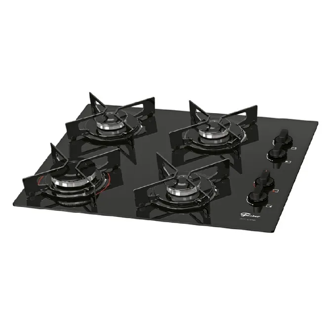 Fogão Cooktop 4 Bocas Fit Line Gás Mesa Vidro - FISCHER