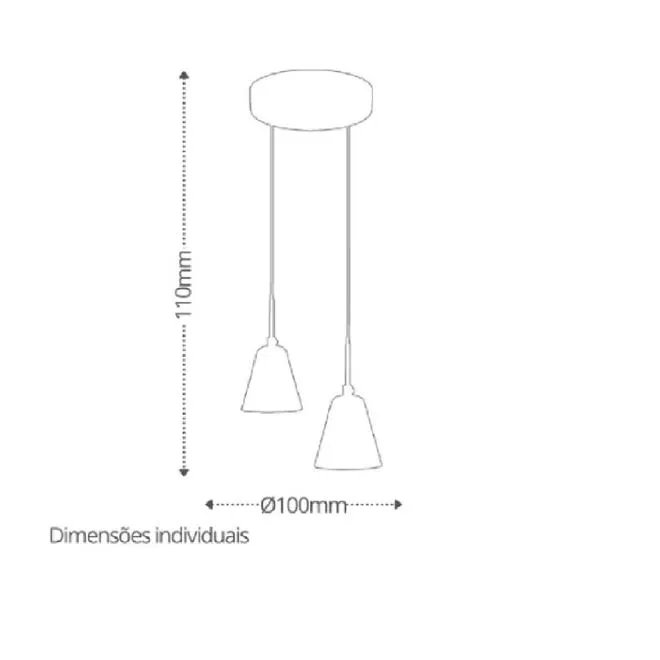 Pendente LED Unique uni 450-2 3W 4000K Luz Suave Bivolt - TASCHIBRA