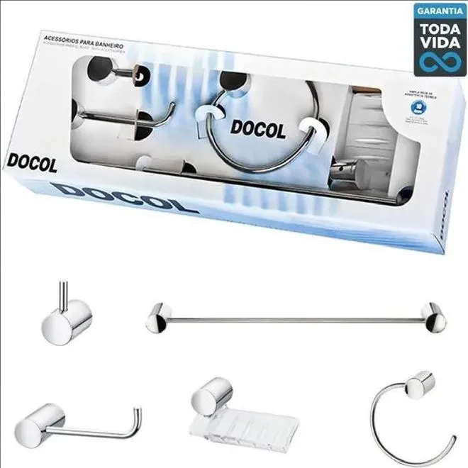 Kit de Acessórios para Banheiro Docol Single Cromado 5 Peças