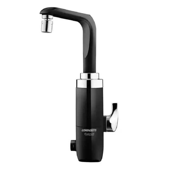 Torneira elétrica Essence mesa 220/500 preto e cromado - LORENZETTI