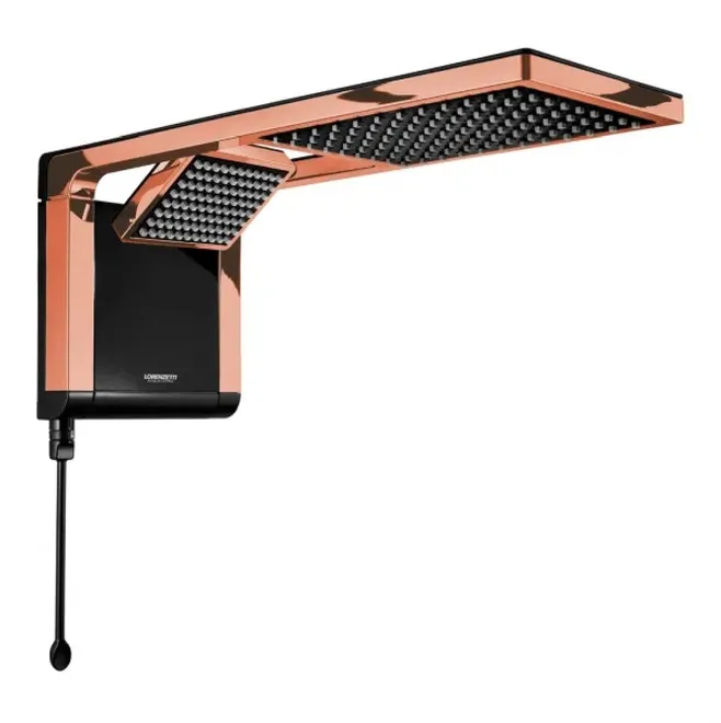 Chuveiro Lorenzetti Acqua Duo Ultra Preto com Rose Gold 220V 7800W