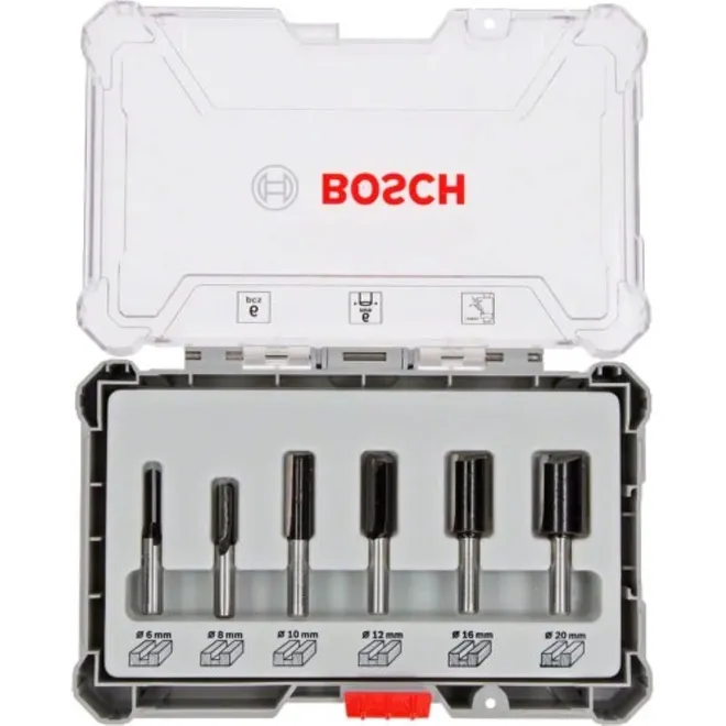 Jogo de Fresas Retas 6 Peças 6 a 20mm - BOSCH