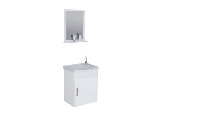 Balcão Suspenso Rorato Siena 1 Porta com Espelho 39cm