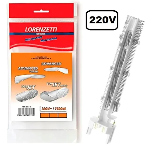 Resistência para Ducha Eletrônica Lorenzetti Top Jet / Advanced 220V 7500W