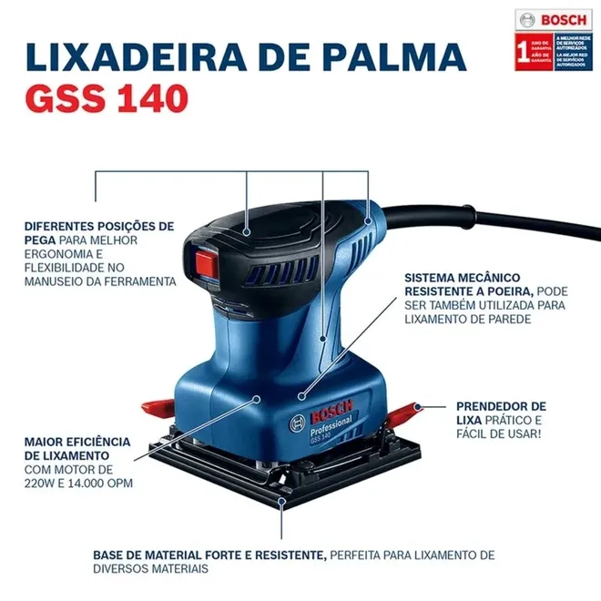 Lixadeira orbital 220W 220V GSS 140 - BOSCH — foto 7