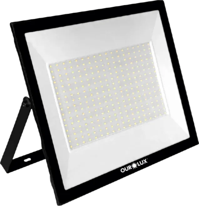 Projetor LED Ourolux Slim 200W Preto 6500K — foto 3