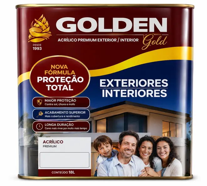 Tinta Acrílica Premium Branca Fosca 18L - Golden