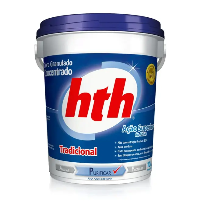 Cloro Concentrado Tradicional 10KG HTH - 65% Cloro Ativo