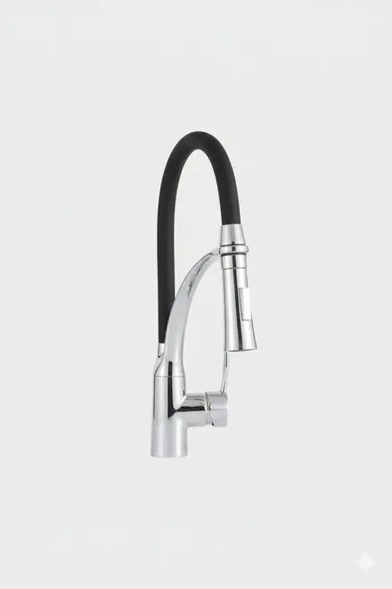 Misturador Monocomando Tubo Silicone Preto - CLIUS