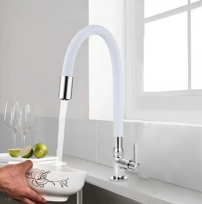 Torneira Gourmet Bancada Cozinha Branca CLIUS 1/4 Volta